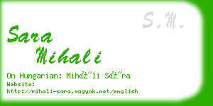 sara mihali business card